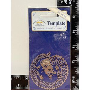 1999 NEW Chinese Dragon FSP-07 American Traditional Stencils TEMPLATE EMBOSSING